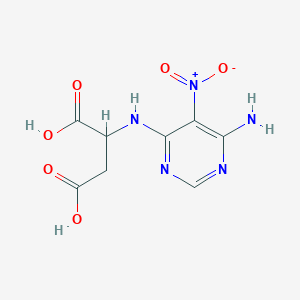 molecular formula C8H9N5O6 B14006034 n-(6-Amino-5-nitropyrimidin-4-yl)aspartic acid CAS No. 6972-83-4