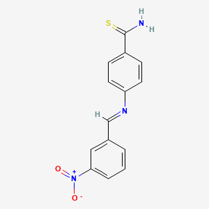 4-{(E)-[(3-Nitrophenyl)methylidene]amino}benzene-1-carbothioamide