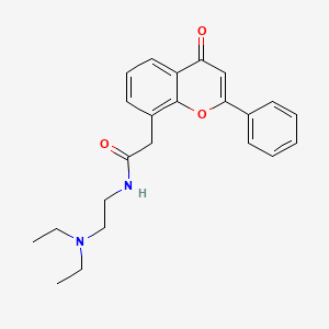 molecular formula C23H26N2O3 B14006040 N-[2-(diethylamino)ethyl]-2-(4-oxo-2-phenylchromen-8-yl)acetamide CAS No. 87626-66-2