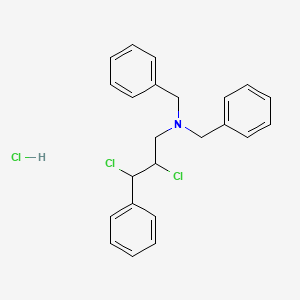 molecular formula C23H24Cl3N B14006051 N,N-dibenzyl-2,3-dichloro-3-phenyl-propan-1-amine CAS No. 5443-67-4