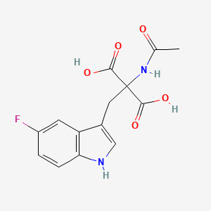 molecular formula C14H13FN2O5 B14006060 2-acetamido-2-[(5-fluoro-1H-indol-3-yl)methyl]propanedioic acid CAS No. 363-37-1