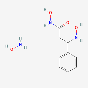 molecular formula C9H15N3O4 B14006073 beta-Hydroxylamine cinnamonyl hydroxamic acid CAS No. 33327-07-0