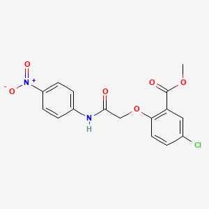 molecular formula C16H13ClN2O6 B14006074 Methyl 5-chloro-2-{2-[(4-nitrophenyl)amino]-2-oxoethoxy}benzoate CAS No. 21447-10-9