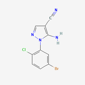 molecular formula C10H6BrClN4 B1400608 5-Amino-1-(5-bromo-2-chlorophenyl)-1H-pyrazole-4-carbonitrile CAS No. 1159678-42-8