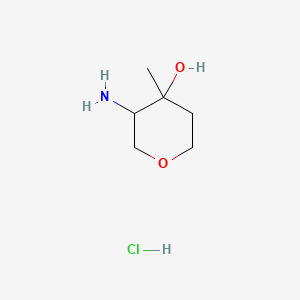 molecular formula C6H14ClNO2 B14006083 3-Amino-4-methyltetrahydro-2H-pyran-4-ol hydrochloride 