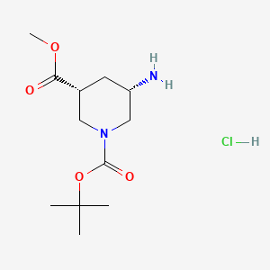 molecular formula C12H23ClN2O4 B14006093 O1-Tert-butyl O3-methyl (3R,5S)-5-aminopiperidine-1,3-dicarboxylate hydrochloride 