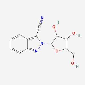 molecular formula C13H13N3O4 B14006094 2-Pentofuranosyl-2h-indazole-3-carbonitrile CAS No. 31818-85-6