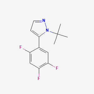 molecular formula C13H13F3N2 B1400610 1-(tert-Butyl)-5-(2,4,5-trifluorophenyl)-1H-pyrazole CAS No. 1246078-80-7