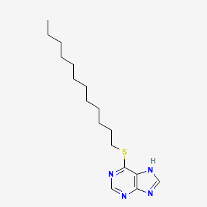 molecular formula C17H28N4S B14006103 6-dodecylsulfanyl-7H-purine CAS No. 5441-35-0