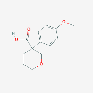 molecular formula C13H16O4 B14006134 3-(4-Methoxyphenyl)tetrahydro-2H-pyran-3-carboxylic acid 