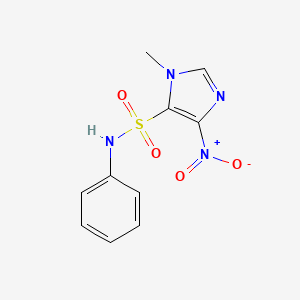 molecular formula C10H10N4O4S B14006135 3-methyl-5-nitro-N-phenylimidazole-4-sulfonamide CAS No. 6954-36-5