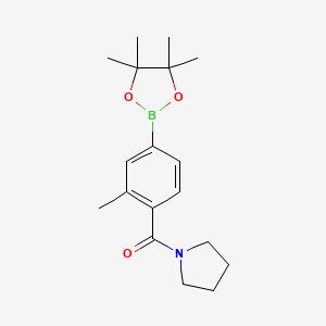 molecular formula C18H26BNO3 B1400614 [2-Methyl-4-(4,4,5,5-tetramethyl-[1,3,2]dioxaborolan-2-yl)-phenyl]-pyrrolidin-1-yl-methanone CAS No. 1092563-41-1