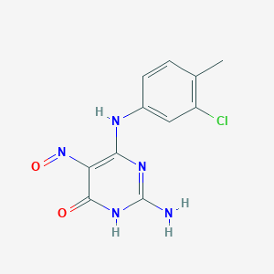 molecular formula C11H10ClN5O2 B14006186 4(3H)-Pyrimidinone,2-amino-6-[(3-chloro-4-methylphenyl)amino]-5-nitroso- CAS No. 6939-51-1