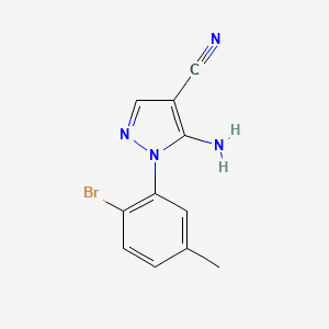 molecular formula C11H9BrN4 B1400619 5-Amino-1-(2-bromo-5-methylphenyl)-1H-pyrazole-4-carbonitrile CAS No. 1159678-50-8