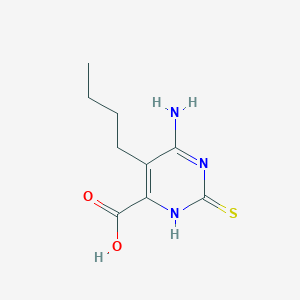 molecular formula C9H13N3O2S B14006262 4-amino-5-butyl-2-sulfanylidene-1H-pyrimidine-6-carboxylic acid CAS No. 20865-45-6