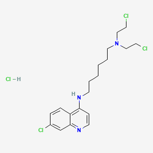 molecular formula C19H27Cl4N3 B14006275 N',N'-bis(2-chloroethyl)-N-(7-chloroquinolin-4-yl)hexane-1,6-diamine;hydrochloride CAS No. 88618-72-8