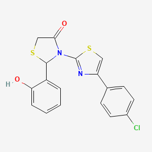 3-[4-(4-Chlorophenyl)-1,3-thiazol-2-yl]-2-(2-hydroxyphenyl)-1,3-thiazolidin-4-one