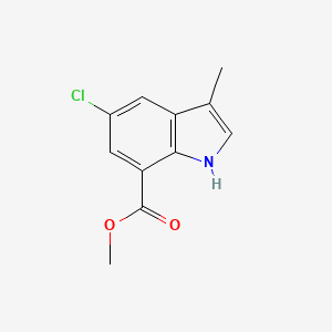 molecular formula C11H10ClNO2 B1400629 methyl 5-chloro-3-methyl-1H-indole-7-carboxylate CAS No. 1262419-85-1