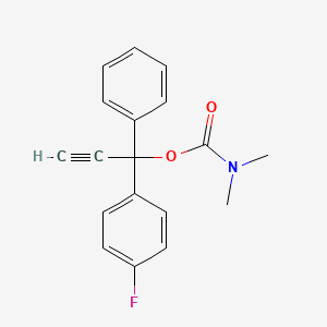 molecular formula C18H16FNO2 B14006313 [1-(4-fluorophenyl)-1-phenylprop-2-ynyl] N,N-dimethylcarbamate CAS No. 10473-90-2