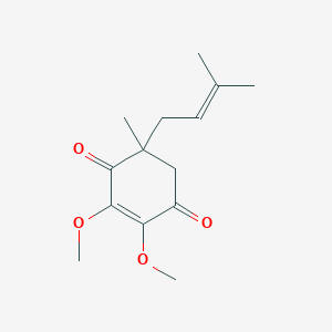 molecular formula C14H20O4 B14006350 2,3-Dimethoxy-5-methyl-5-(3-methylbut-2-enyl)cyclohex-2-ene-1,4-dione CAS No. 5216-26-2