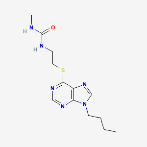 molecular formula C13H20N6OS B14006364 N-{2-[(9-Butyl-9H-purin-6-yl)sulfanyl]ethyl}-N'-methylurea CAS No. 92100-66-8