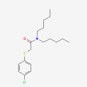 2-(4-chlorophenyl)sulfanyl-N,N-dipentylacetamide