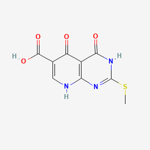 molecular formula C9H7N3O4S B14006425 Pyrido[2,3-d]pyrimidine-6-carboxylicacid, 3,4,5,8-tetrahydro-2-(methylthio)-4,5-dioxo- CAS No. 34259-41-1