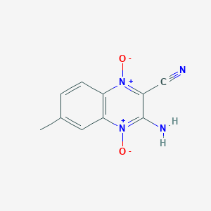 molecular formula C10H8N4O2 B14006426 4-Hydroxy-3-imino-6-methyl-1-oxido-quinoxaline-2-carbonitrile CAS No. 51420-57-6