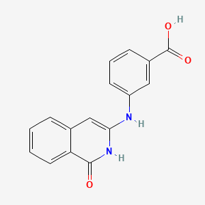 molecular formula C16H12N2O3 B14006428 3-((1-Oxo-1,2-dihydroisoquinolin-3-yl)amino)benzoic acid 