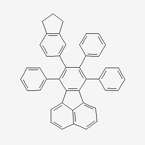 molecular formula C43H30 B14006441 8-(2,3-dihydro-1H-inden-5-yl)-7,9,10-triphenylfluoranthene CAS No. 28622-12-0