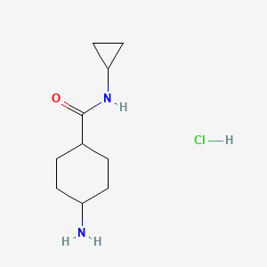 molecular formula C10H19ClN2O B1400649 trans-4-Amino-N-cyclopropylcyclohexanecarboxamide hydrochloride CAS No. 1013111-83-5