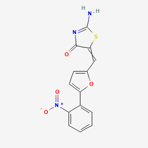 molecular formula C14H9N3O4S B14006511 2-Amino-5-[[5-(2-nitrophenyl)furan-2-yl]methylidene]-1,3-thiazol-4-one 