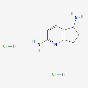 molecular formula C8H13Cl2N3 B14006600 6,7-Dihydro-5H-cyclopenta[B]pyridine-2,5-diamine dihydrochloride 