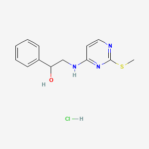 molecular formula C13H16ClN3OS B14006646 2-[(2-Methylsulfanylpyrimidin-4-yl)amino]-1-phenylethanol;hydrochloride CAS No. 3610-56-8