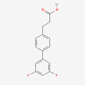 molecular formula C15H12F2O2 B1400669 3-(3',5'-Difluorobiphenyl-4-yl)propanoic acid CAS No. 1513786-59-8