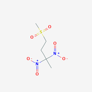 molecular formula C5H10N2O6S B14006692 1-(Methylsulfonyl)-3,3-dinitrobutane CAS No. 5437-69-4