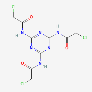 molecular formula C9H9Cl3N6O3 B14006707 N,N',N''-(1,3,5-Triazine-2,4,6-triyl)tris(2-chloroacetamide) CAS No. 30360-27-1