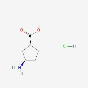 molecular formula C7H14ClNO2 B1400677 (1R,3R)-甲基-3-氨基环戊烷甲酸盐酸盐 CAS No. 489446-79-9