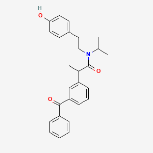 molecular formula C27H29NO3 B14006773 (S)-N-(4-hydroxyphenethyl)-2-(3-benzoylphenyl)-N-isopropylpropanamide 