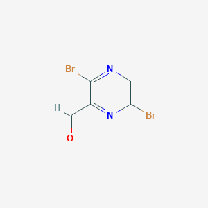 molecular formula C5H2Br2N2O B1400680 3,6-二溴吡嗪-2-甲醛 CAS No. 1270497-54-5