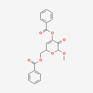 (4-benzoyloxy-6-methoxy-5-oxo-2H-pyran-2-yl)methyl benzoate