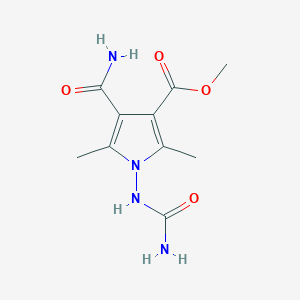 molecular formula C10H14N4O4 B14006825 Methyl 4-carbamoyl-1-(carbamoylamino)-2,5-dimethyl-pyrrole-3-carboxylate CAS No. 94126-57-5