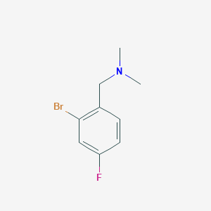 molecular formula C9H11BrFN B1400683 1-(2-溴-4-氟苯基)-N,N-二甲基甲胺 CAS No. 1086600-42-1