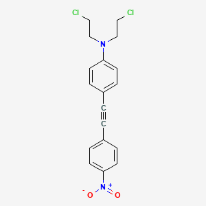 molecular formula C18H16Cl2N2O2 B14006874 N,N-bis(2-chloroethyl)-4-[2-(4-nitrophenyl)ethynyl]aniline CAS No. 2735-16-2