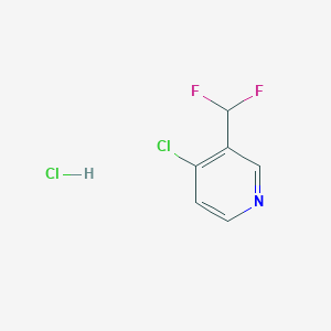 molecular formula C6H5Cl2F2N B1400691 4-氯-3-(二氟甲基)吡啶盐酸盐 CAS No. 1374659-48-9