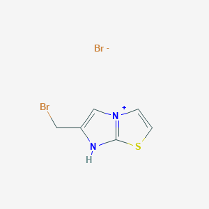 molecular formula C6H6Br2N2S B14006910 6-(Bromomethyl)-7H-imidazo[2,1-b][1,3]thiazol-4-ium bromide 