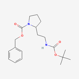 molecular formula C19H28N2O4 B14006919 Benzyl 2-[2-[(2-methylpropan-2-yl)oxycarbonylamino]ethyl]pyrrolidine-1-carboxylate 