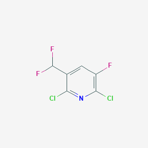 molecular formula C6H2Cl2F3N B1400692 2,6-二氯-3-(二氟甲基)-5-氟吡啶 CAS No. 1374659-39-8