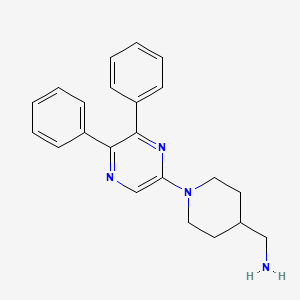 molecular formula C22H24N4 B14006934 1-(5,6-Diphenyl-2-pyrazinyl)-4-piperidinemethanamine 