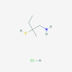 molecular formula C5H14ClNS B14006945 1-Amino-2-methylbutane-2-thiol--hydrogen chloride (1/1) CAS No. 32047-54-4